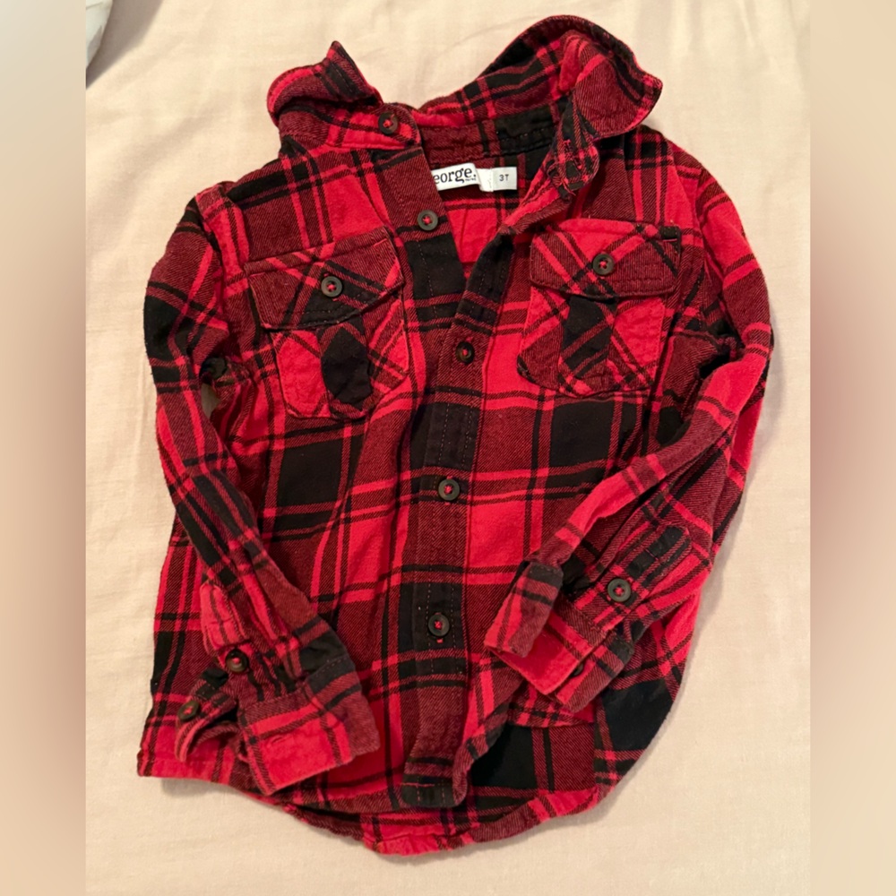 Red Plaid Kids Shirt